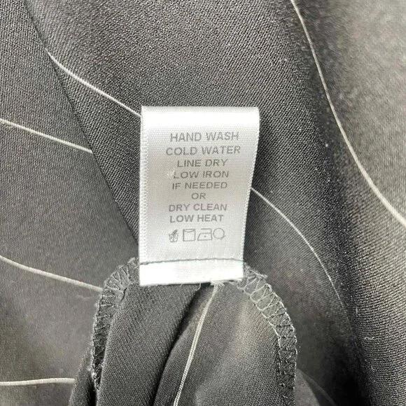 IC By Connie K Dress Womens XL Stretch Jersey Black Asymmetrical Hem Striped - Picture 9 of 11